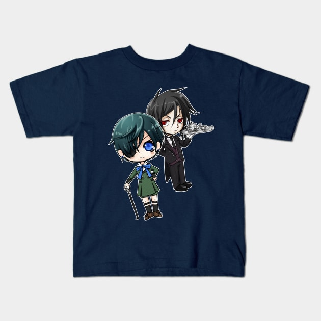 Kuroshitsuji - Ciel & Sebastian Kids T-Shirt by Studio Marimo